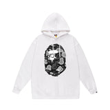 Bathing Ape Hoodie Autumn/Winter Letter Print Loose Hoodie Pullover Ape Sweater