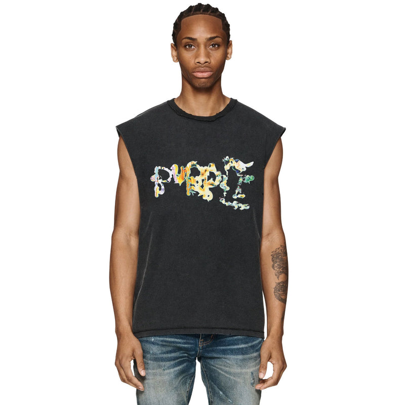 Purple Brand Distressed Tank T Shirts Distressed Sleeveless T-shirt Vest