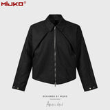 MIJKO Mens Jacket Vibe Two-way Pull Short Jacket Unisex