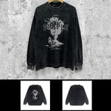 Purple Brand Distressed Long Sleeve Shirt Fashion Distressed Loose Long-sleeved Top