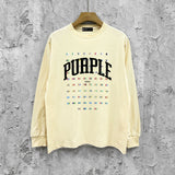 Purple Brand Long Sleeve T-Shirt Fashion Loose Long Sleeve Top