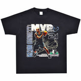 Basket Ball Star T Shirt Basketball Kevin Garnett Printed Washed Distressed American T-shirt Vintage Cotton Short Sleeve