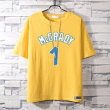 Basketball Sports T Shirt Short-Sleeved T-Shirt Men'S Magic Mcgrady No. 1 Basketball Sports Training Wear Student Loose