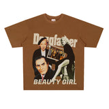 Film Star T Shirt Loose Heavy Retro Street Cotton American T-shirt Men and Women