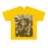 Film Star T Shirt Cotton Short Sleeve Loose round Neck Retro Design T-shirt