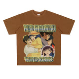 Film Star T Shirt Loose Retro Street Cotton Small Neckline T-shirt