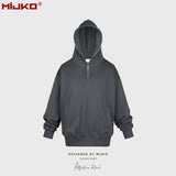 MIJKO Mens Jacket Simple Solid Color Hooded Sweater