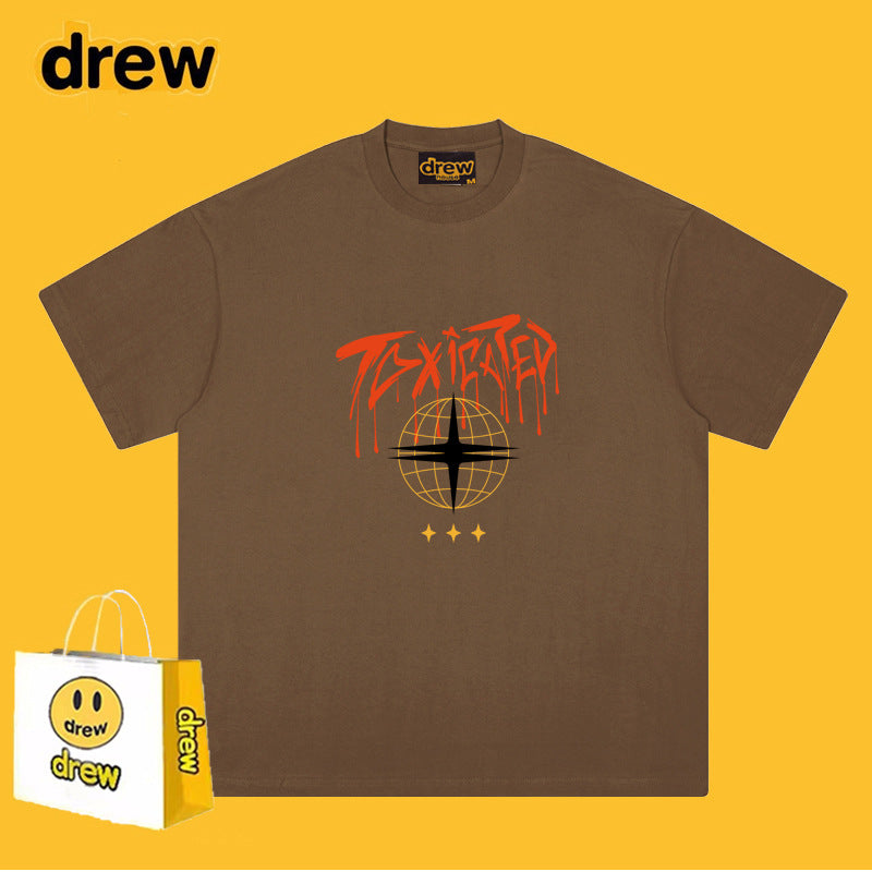 Drew T Shirts Short Sleeve Earth Print T-shirt