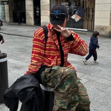 MIJKO Mens Jacket Plaid Shirt Vintage Jacket