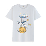 Basketball Sports T Shirt Short Sleeve T-Shirt Male Astronaut Loose Student