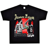 Basket Ball Star T Shirt Jayson Tatum Washed Distressed Printed T-Shirt Loose Retro Short Sleeve