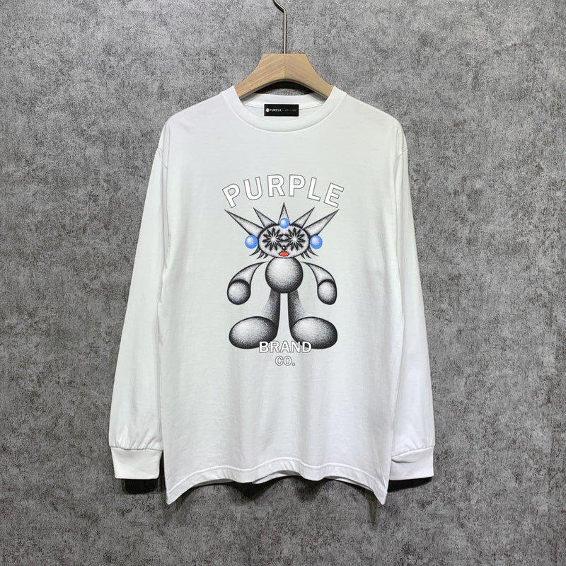 Purple Brand Long Sleeve T-Shirt Fashion Loose Long Sleeve Top