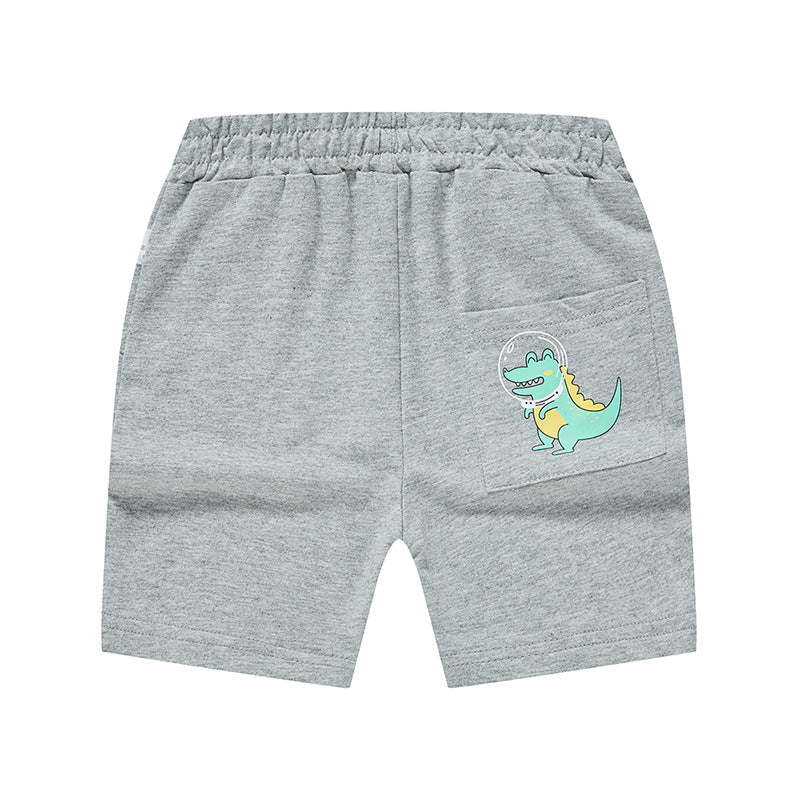 Boy Shorts Cartoon Dinosaur Casual Shorts Summer Thin Children Baby Summer Clothing Cotton