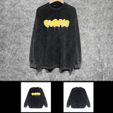 Purple Brand Distressed Long Sleeve Shirt Fashion Distressed Loose Long-sleeved Top