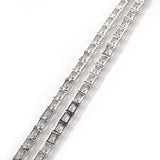 Chains Rectangular Zircon Necklace INS Personalized Simple Tennis Chain Spectrum St. Valentine's