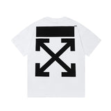 Off White T Shirts OW Racing Letter Arrow Pattern Crew Neck Pullover Short Sleeves