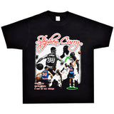 Basket Ball Star T Shirt Basketball Stephen Curry Washed Distressed Printed T-Shirt Short Sleeve Retro Pure Cotton