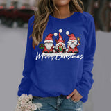 Women's Hoodies Fashion Merry Christmas Print Pullovers Long