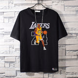 Basketball Sports T Shirt Basketball Sports Lakers Memorial Kobe Short Sleeve T-Shirt Male Students All-Match Loose
