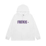 Vlone Hoodie autumn and winter purple big V letter hooded sweater