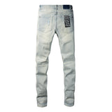 KSUBI Jeans Slim Fit Casual Stretch Ripped Jeans