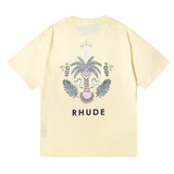 Rhude T Shirt Micro Standard Island Coconut Tree Print Short Sleeve T-Shirt