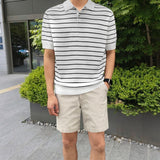 Mariner Shirt Short Sleeve Polo Shirt Men's Summer Half Sleeve T-shirt Korean Loose T-shirt