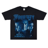 Film Star T Shirt Cotton Loose Nostalgic Short Sleeve American Retro Fashion Printed Design T-shirt for Men