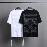 Ow T Shirts Three-Dimensional Sketch Arrow Men and Women