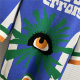 House Of Errors T-Shirt Eye of Truth Blue Five-Color Jacquard Polo Neck Knitted Sweater T-Shirt