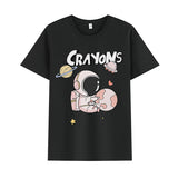 Basketball Sports T Shirt Summer Astronaut Short Sleeve T-Shirt Men And Women Loose