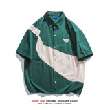 Men Shirts Summer Cotton Short Sleeve Shirt Coat Men