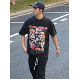 Basket Ball Star T Shirt Damian Lillard Short Sleeve Washed Distressed T-shirt Loose