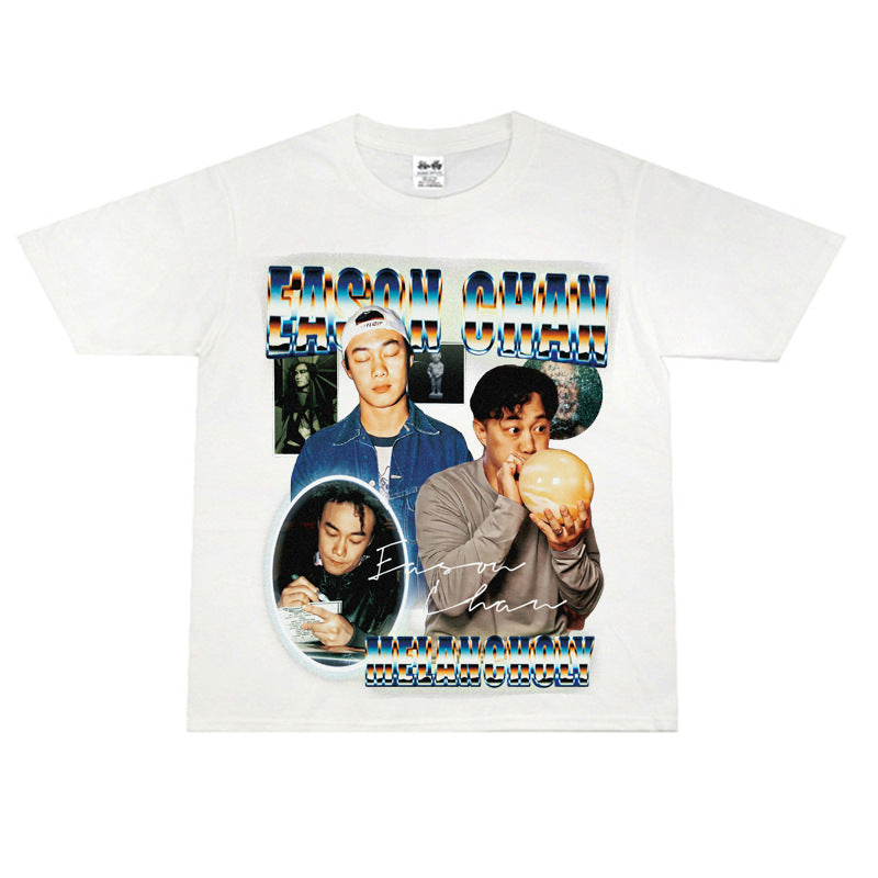Film Star T Shirt Chen Yixun Loose American Retro Street T-shirt Men and Women