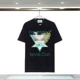Casablanca T Shirts Spring/Summer Print Loose Cotton Short Sleeve T-Shirt