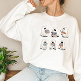 Ghost Reading Books Sweater Bookish Halloween Sweatshirt