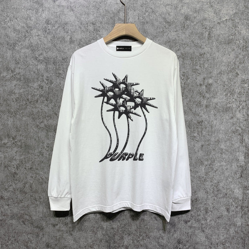 Purple Brand Long Sleeve T-Shirt Fashion Loose Long Sleeve Top