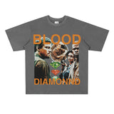Film Star T Shirt Loose Heavy American Retro Street Cotton T-shirt Men and Women