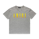 Amiri T Shirt Gradient Letter Flower Casual Hip Hop Short Sleeve T-shirt