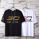 Basketball Sports T Shirt Curry Sports Short-Sleeved T-Shirt Male Student Loose-Fitting Plus Size Half-Length Sleeves