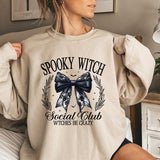 Halloween Bow Spooky Club Print Women Sweatshir