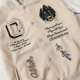 Off White Jacket Spring and Autumn OW Devil Towel Embroidered Pattern Baseball Jacket Jacket