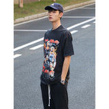 Basket Ball Star T Shirt Damian Lillard Short Sleeve Washed Distressed T-shirt Loose