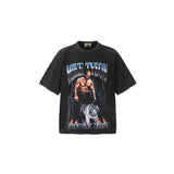 Men T-shirts Tyson Boxing Fighting BIG FACE Washed Old Short Sleeve T-Shirts