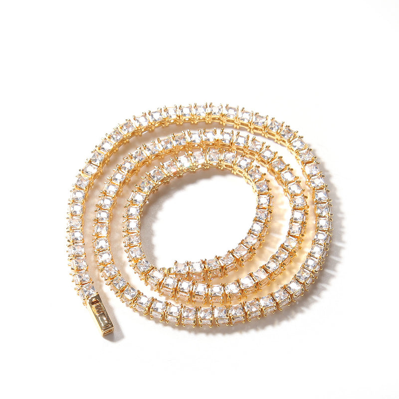 Chains 4mm Zircon Tennis Chain Necklace with St. Valentine's Spectrum