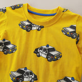 Boy T Shirt Summer Cartoon Printed Short-Sleeved T-shirt Boys' T-shirt Knitted Cotton round Neck