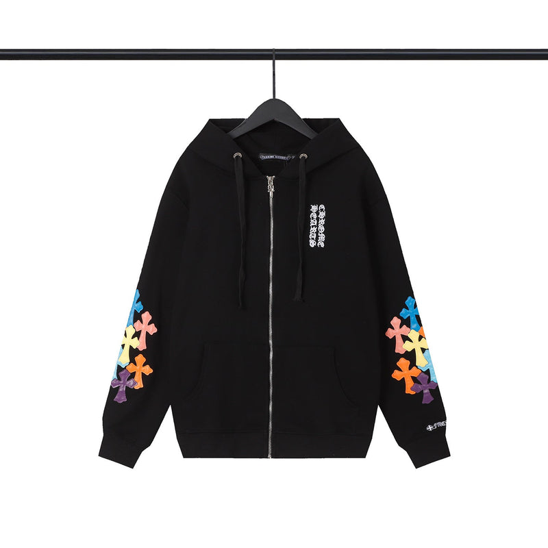 CHH Chrome Heart Hoodie Croix Tires Zip Cardigan Hooded Sweater
