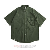 Men's Shirts Summer Short Sleeve Shirt Coat Men's Loose All-Matching
