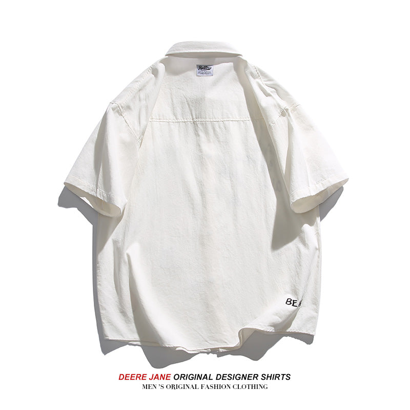 Men Shirts Short Sleeve Shirt Men's Summer Loose Leisure All-Matching Coat