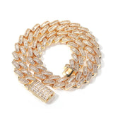 Chains Hip Hop Cuban Chain T Square Zircon 20mm Necklace Spectrum